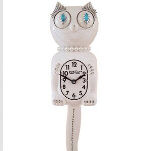 Jeweled White Lady Kit-Cat Klock clock SUPER RARE Vintage